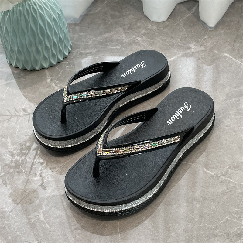 Damen Elegante und funkelnde Zehentrenner-Sandalen mit hochwertigem Komfort Fudus