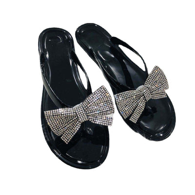 Damen Glamouröse Zehentrenner mit Strassschleife Fudus