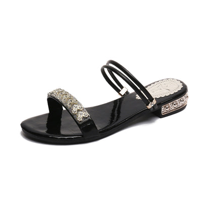 Damen Glamouröse Sandalen mit glitzernden Akzenten und elegantem Riemendesign Fudus