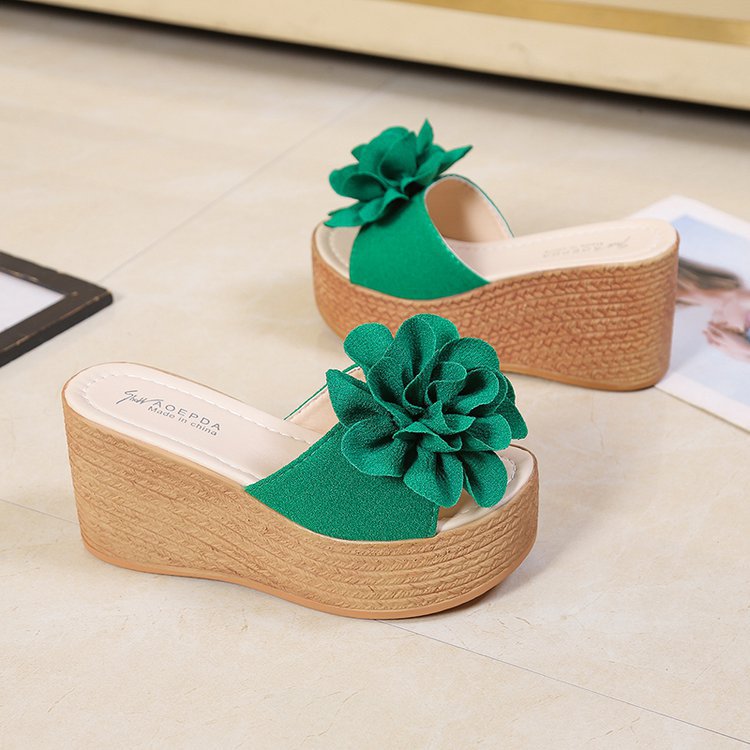 Damen Wedge-Sandalen mit floralem Dekor und rutschfester Sohle Fudus