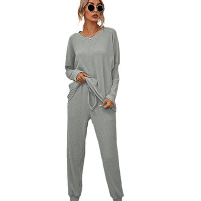 Damen Relaxed-Fit Loungeanzug mit elastischem Bund und praktischen Taschen Fudus