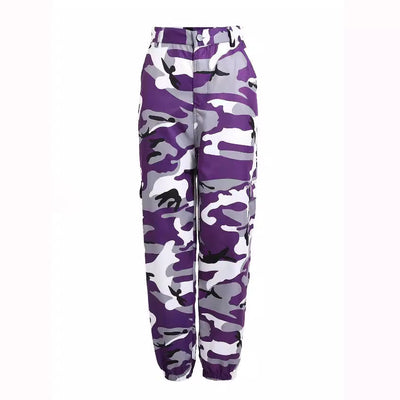 Damen Cargohose im modernen Camouflage-Stil mit elastischem Bund und Taschen Fudus