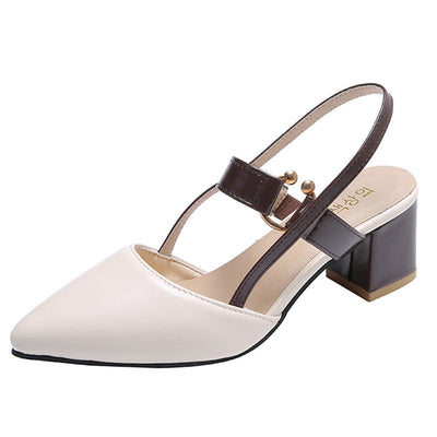 Damen Slingback Pumps mit spitzem Zehenbereich und elegantem Blockabsatz Fudus