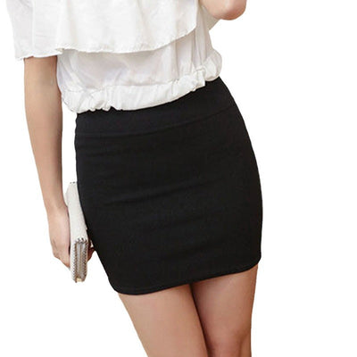 Damen figurbetonter Minirock mit elastischem Bund und komfortabler Passform Fudus
