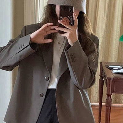 Damen Blazer mit klassischem Schnitt und eleganten Knopfdetails Fudus