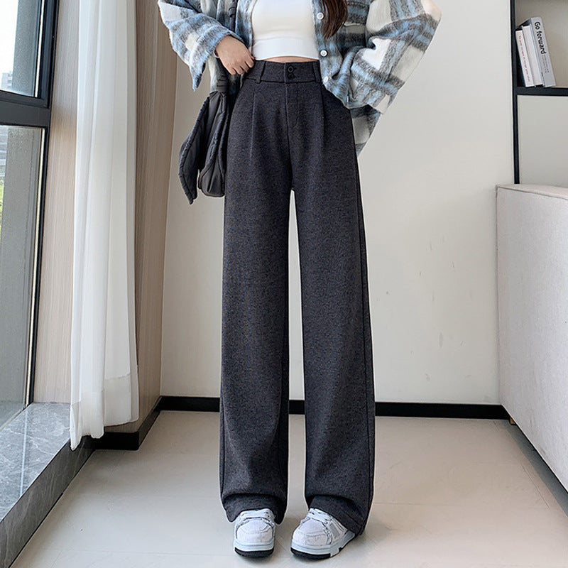 Damen lässige Weitbein-Hose mit elastischem Bund und hochwertigen Stoff Fudus