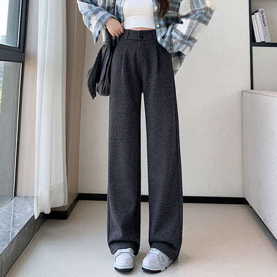 Damen lässige Weitbein-Hose mit elastischem Bund und hochwertigen Stoff Fudus