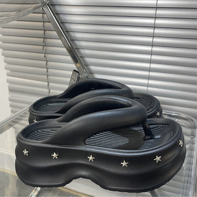 Damen Komfortable und modische Flip-Flops mit glamourösen Sternverzierungen Fudus