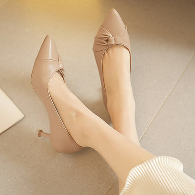 Damen elegante Pumps mit stilvollem Knoten-Design Fudus