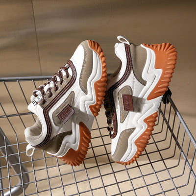 Damen Sportliche Chunky Sneakers mit atmungsaktivem Obermaterial und rutschfester Sohle Fudus