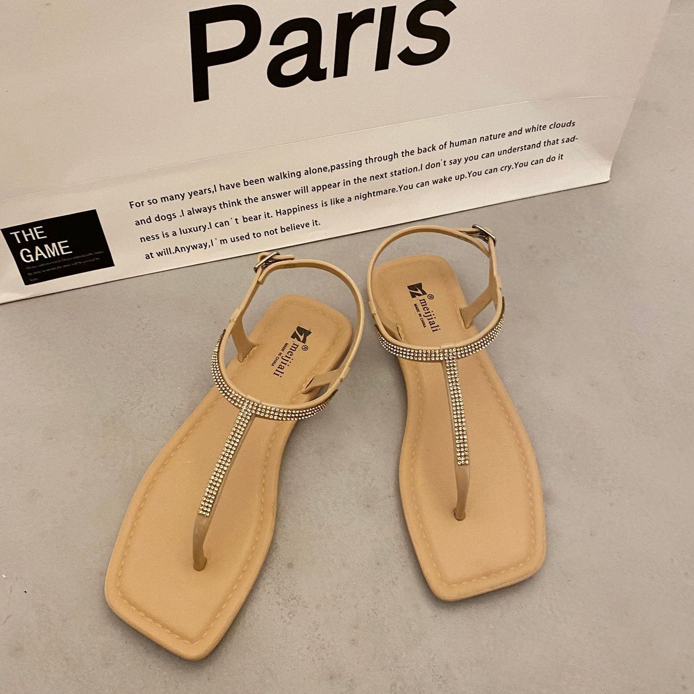 Damen elegante Sandalen mit strassbesetzten Riemen Fudus