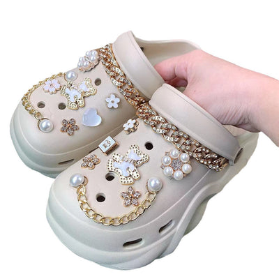 Damen Komfortable Clogs mit luxuriösen Schmuckdetails Fudus
