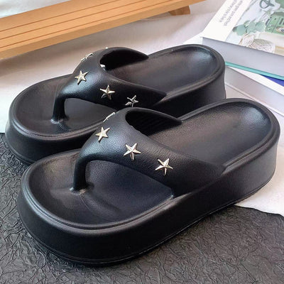 Damen Bequeme Pantoletten mit modischen Sternenapplikationen Fudus