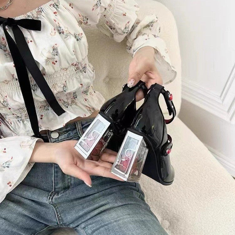 Damen Sandalen mit transparentem Blockabsatz Fudus