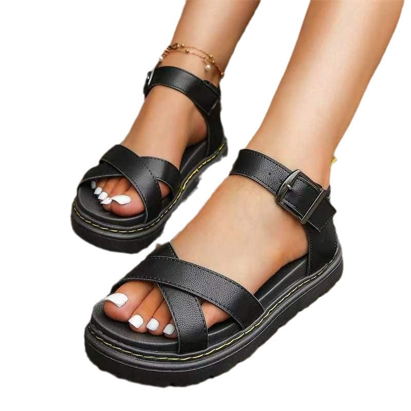 Damen Sandalen mit verstellbarem Riemen und rutschfester Sohle Fudus