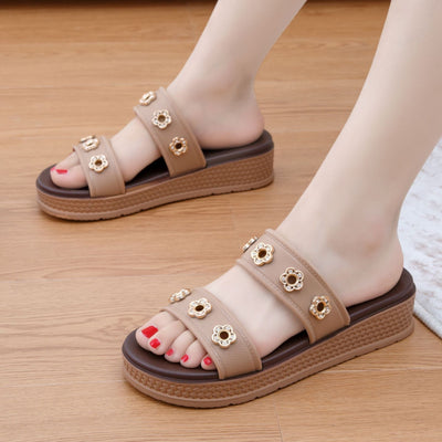 Damen Dekorative und modische Slides mit glamourösen Details Fudus