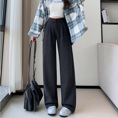 Damen lässige Weitbein-Hose mit elastischem Bund und hochwertigen Stoff Fudus