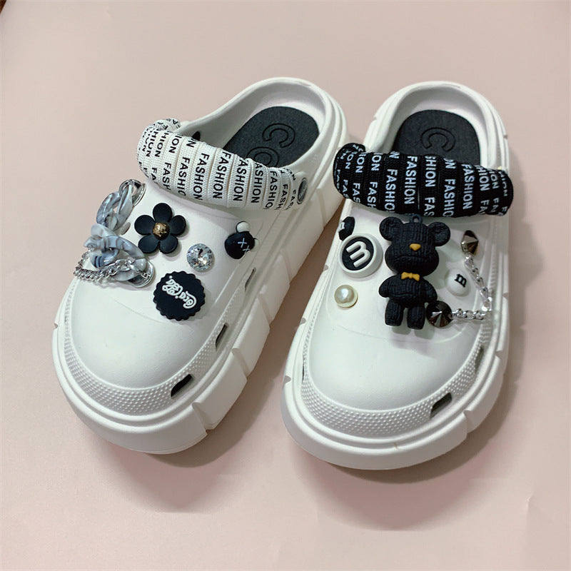 Damen Verspielte Clogs mit bunten Verzierungen und charmanten Applikationen Fudus