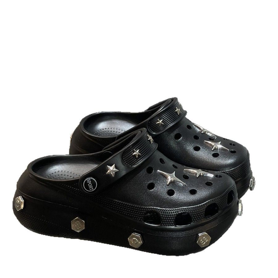 Damen Modische Clogs mit trendigen Sternenakzenten und komfortabler Sohle Fudus