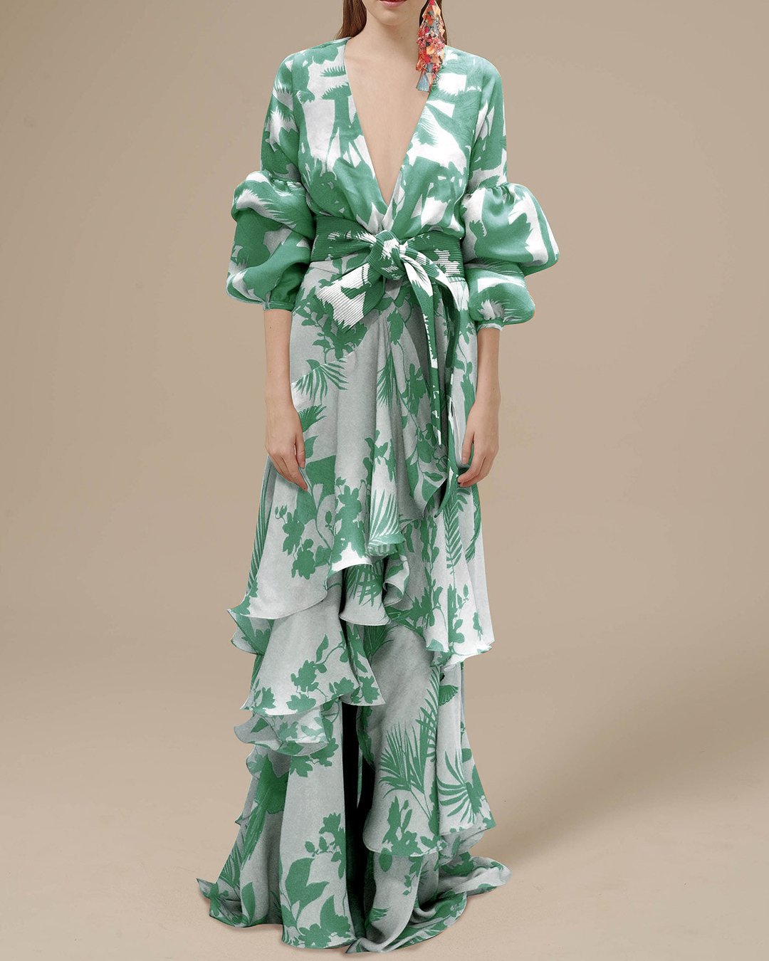 Maribella - Elegantes Seidenchiffon-Festkleid Druck