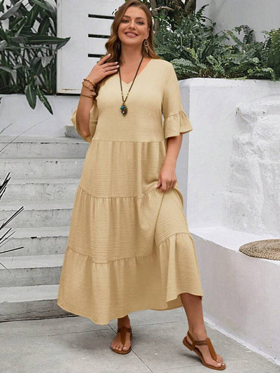 Elisa | Plus Size V-Ausschnitt-Kleid