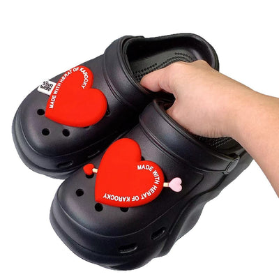 Damen Komfortable Clogs mit Herzen-Applikation und atmungsaktiver Sohle Fudus