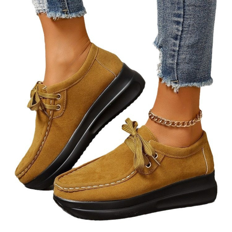 Damen Komfortable Mokassins mit einzigartiger Profilsohle und weichem Wildleder Fudus