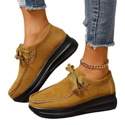 Damen Komfortable Mokassins mit einzigartiger Profilsohle und weichem Wildleder Fudus