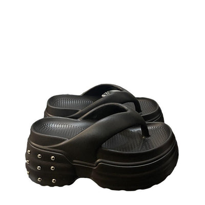 Damen Plattform-Pantoletten mit trendigem Design und komfortablem Fußbett Fudus