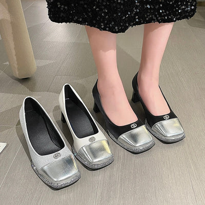 Damen Glänzende Elegante Pumps mit Absatz Fudus