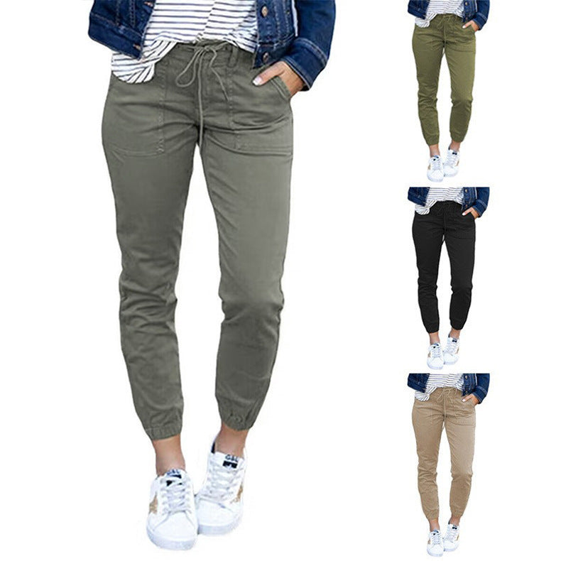 Damen bequeme Joggerhose mit seitlichen Taschen Fudus