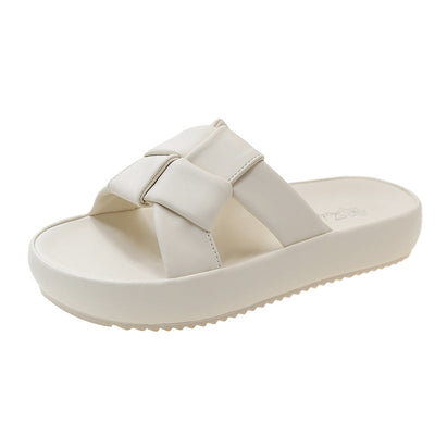 Damen Trendige Slide-Sandalen mit dekorativem Schleifen-Design und komfortabler Sohle Fudus