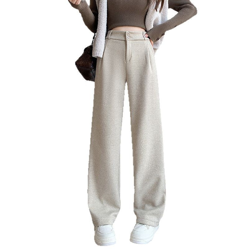 Damen lässige Weitbein-Hose mit elastischem Bund und hochwertigen Stoff Fudus