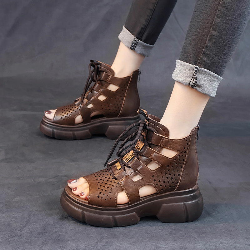 Damen Sportliche Schnürsandalen mit atmungsaktiven Netzdetails und rutschfester Sohle Fudus