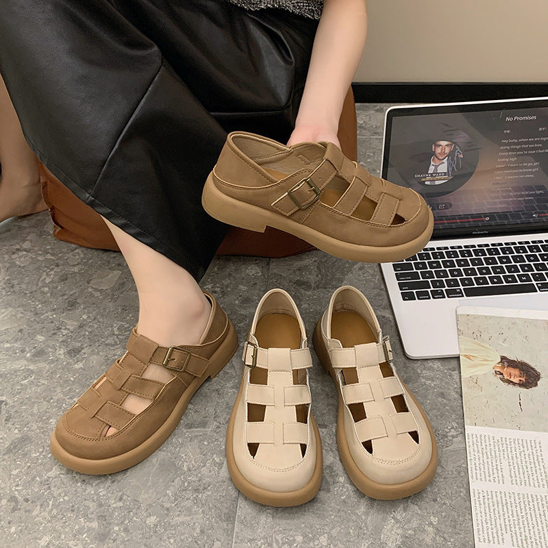 Damen offene Clogs mit modischem Schnallenverschluss und ergonomischer Sohle Fudus