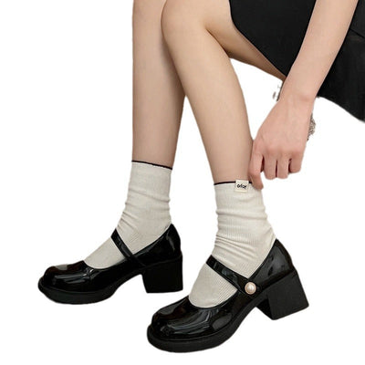 Damen Hochwertige Mary Jane Pumps mit dicker Sohle und elegantem Riemen Fudus