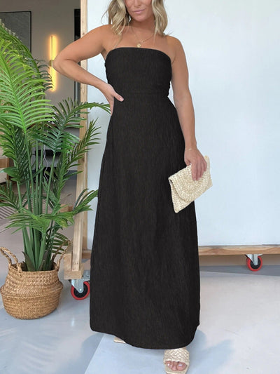 Damen Maxikleid mit schmalem, gerafftem Oberteil und asymmetrischem Saum Fudus