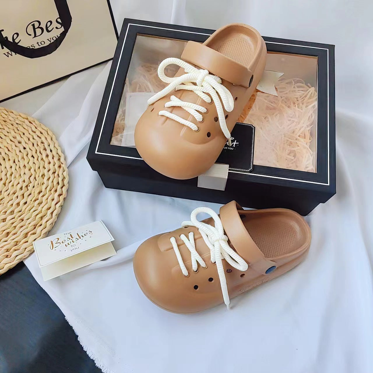 Damen Bequeme und stilvolle Clogs mit Schnürung Fudus