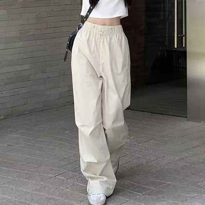 Damen lässige Cargo-Hosen mit elastischem Bund und praktischen Taschen Fudus