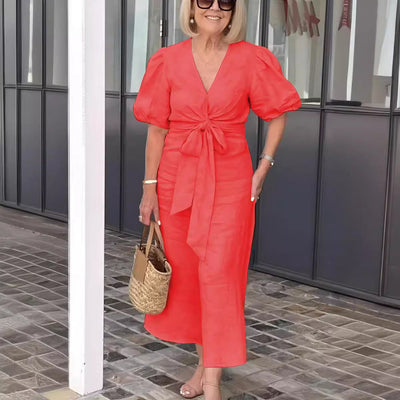 Midikleid mit Puffärmeln | Taillierte Passform | Eleganter Stil