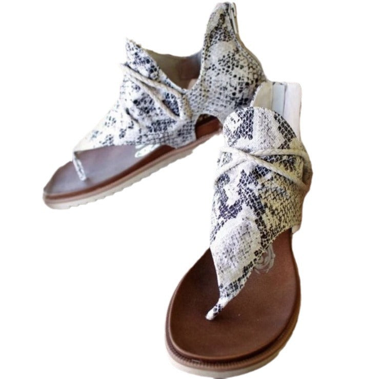 Damen offene Zehenschuhe mit modischem Tiermuster Fudus
