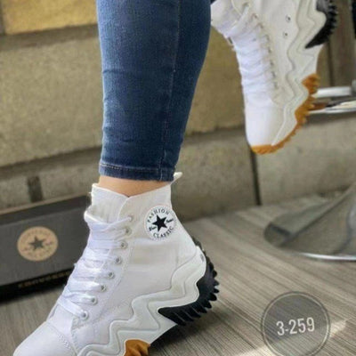 Damen Sportliche High-Top Sneakers mit einzigartigem Wellenprofil und atmungsaktiver Konstruktion Fudus
