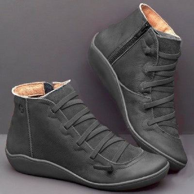 Damen Sportliche High-Top Sneakers aus weichem Leder mit dekorativen Schnürdetails Fudus