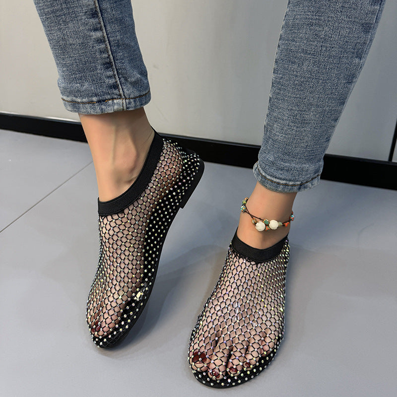 Damen atmungsaktive Netzschuhe mit elastischem Riemen Fudus