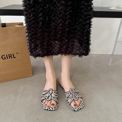 Damen elegante Sandalen mit glitzernden Schleifen und modischem Design Fudus