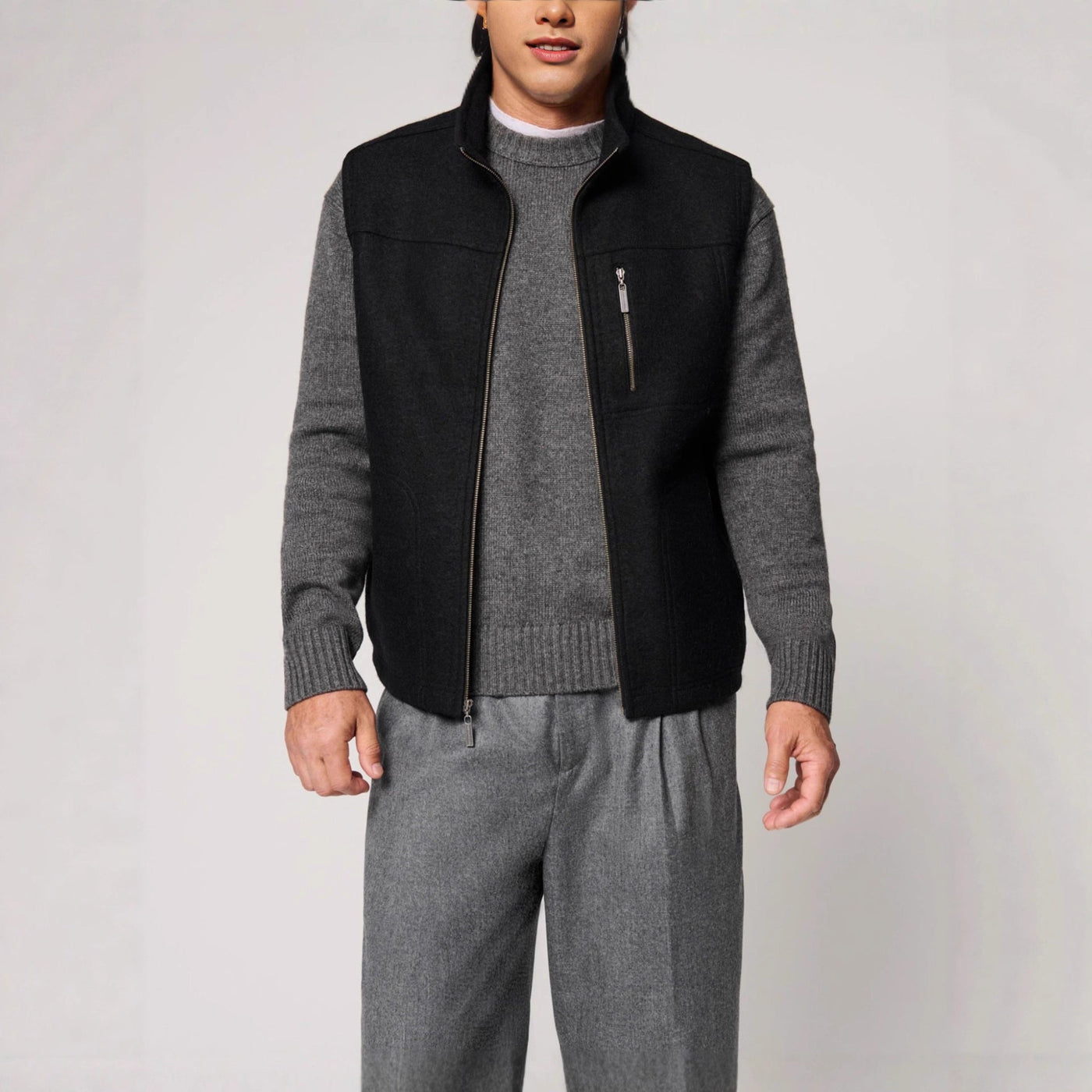 Herren kuschelige Weste aus Filz Aliams