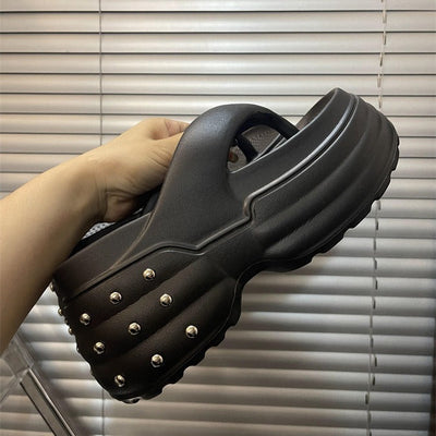 Damen Plattform-Pantoletten mit trendigem Design und komfortablem Fußbett Fudus