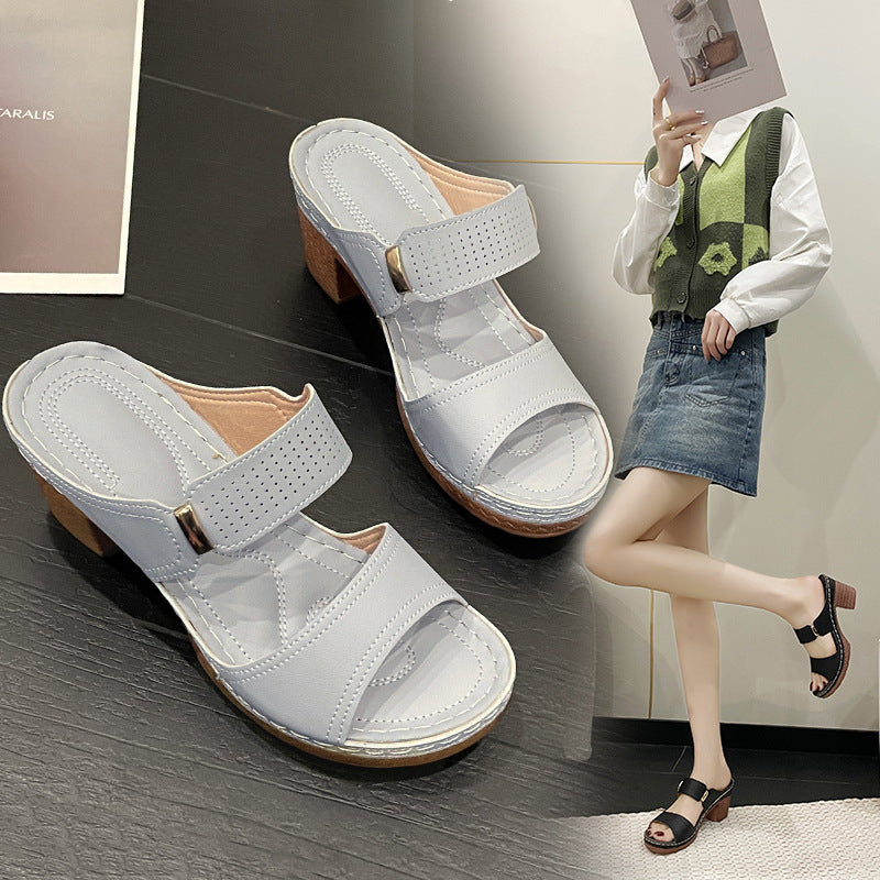 Damen Komfortable Absatzsandalen mit modischem Design Fudus