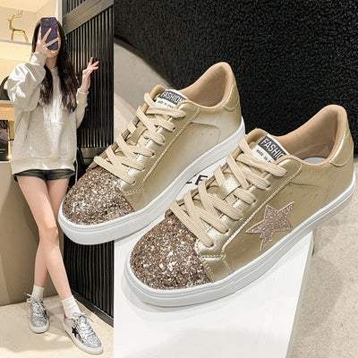 Damen modische Sneakers mit glitzernden Akzenten und robustem Design Fudus