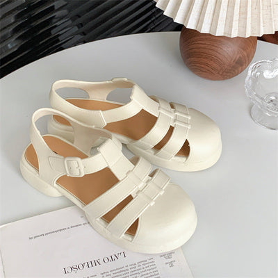 Damen Komfortable Sandalen im Retro-Stil mit verstellbarem Riemen Fudus